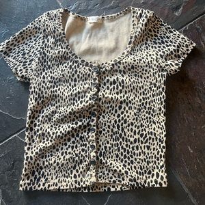 brandy melville john galt cheetah print zelly top!